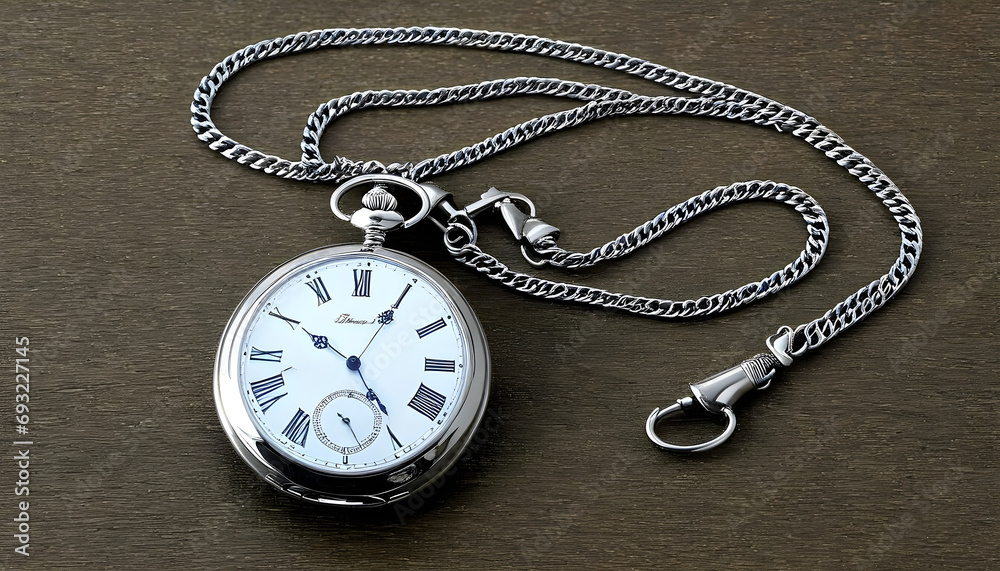 Silver Pocket Watch with Chain Silver Pocket Watch with Chain