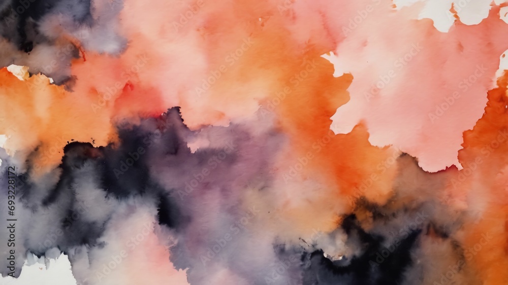 watercolor hand painted background peach. Created with Generative Ai technology