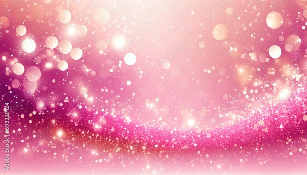 Pink Sparkle: Dreamy Bokeh Lights on Rosy Gradient.