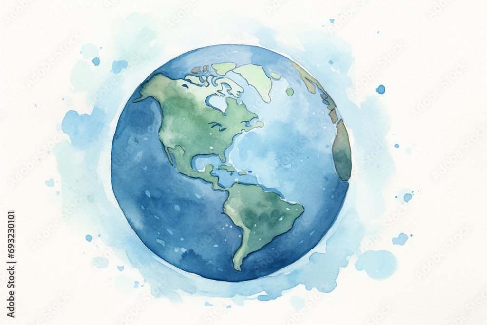 Illustration de planète terre à l'aquarelle. Monde, terre, univers. Bleu et vert. Papier, dessin, peinture. Pour conception et création graphique. Illustration de planète terre à l'aquarelle. Monde, terre, univers. Bleu et vert. Papier, dessin, peinture. Pour conception et création graphique.