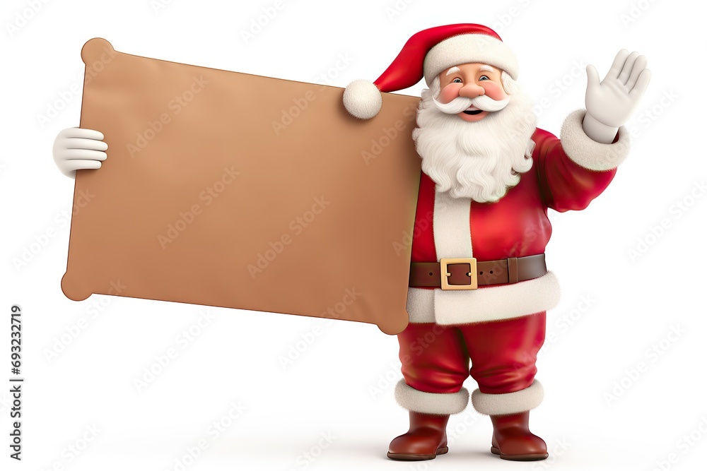 Santa Claus with blank sign with a hat on his head Santa Claus with blank sign with a hat on his head