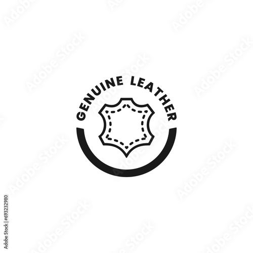 Genuine Leather icon or genuine leather label vector isolated. Best Genuine Leather icon for apps, websites, print design, element design, and more about Genuine Leather cloth.