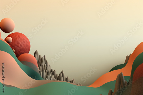 Surreal Shapes Background with copy space 