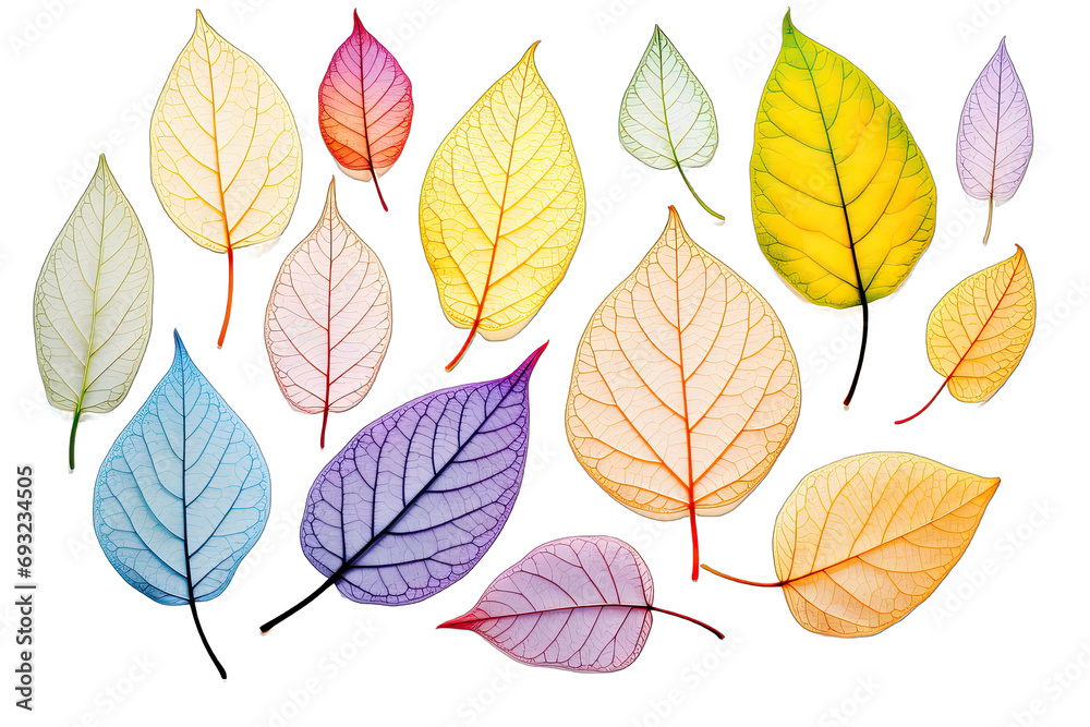 Full Color Transparent skeleton leaves On Transparent Background Full Color Transparent skeleton leaves On Transparent Background