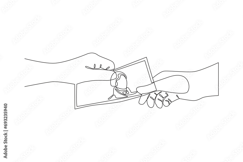 Continuous one line drawing The Act of Giving concept. Doodle vector illustration. Continuous one line drawing The Act of Giving concept. Doodle vector illustration.