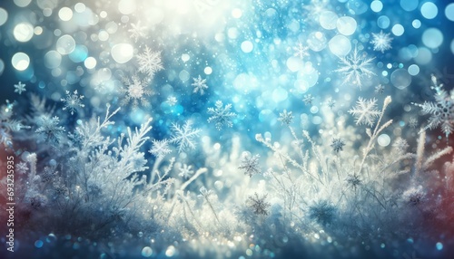 Enchanting Winter Wonderland Background with Sparkling Snowflakes