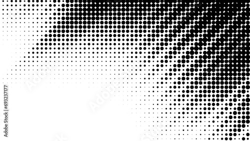 Design halftone black background. Decorative web layout or poster  banner. 