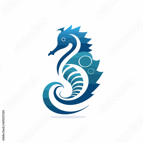 Seahorse in cartoon, doodle style. Isolated 2d vector illustration in logo, icon, sketch style, Eps 10. AI Generative