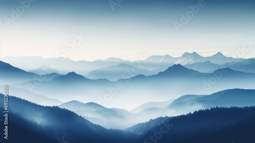 Beautiful panorama blue sky and mountain aerial view.  © artbot