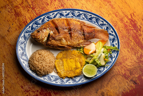 Fried tilapia, Traditional Colombian food - Freshwater fish photo