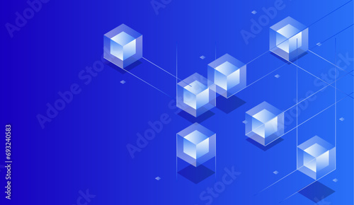 Blockchain, Cloud, Separation, Distribution, Combine, Coupling, Decomposition, Shape, Rectangle, 3D, Motion