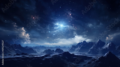 Majestic Milky Way Over Snow-Capped Peaks © Sariyono