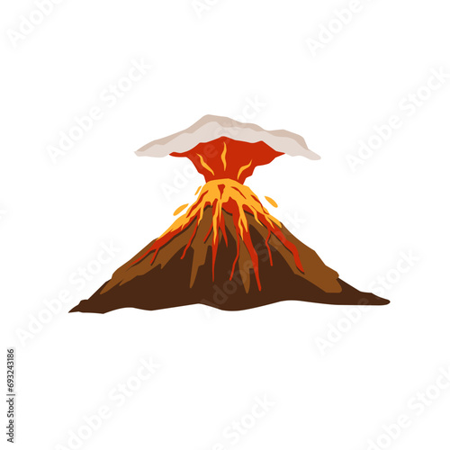 Volcano eruption illustration 
