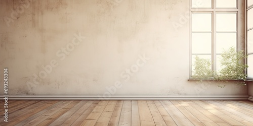 Empty space and window in house interior.