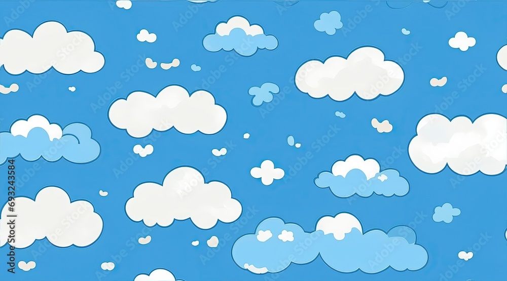 seamless pattern with clouds generative ai