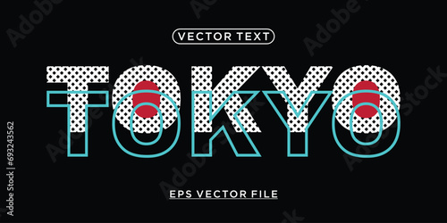 tokyo text style effect stock vector photo