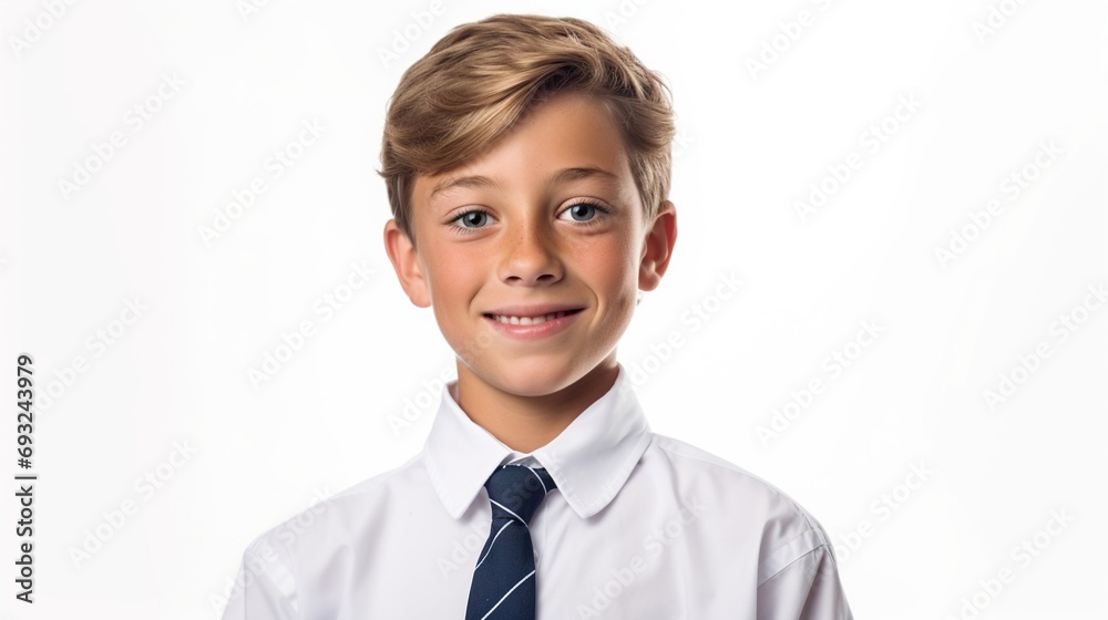 Portrait of a smiling boy on white background Portrait of a smiling boy on white background