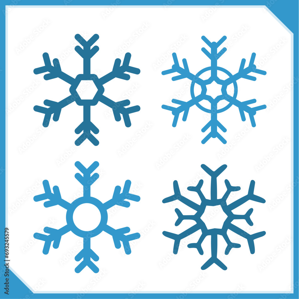 set of four snowflakes
