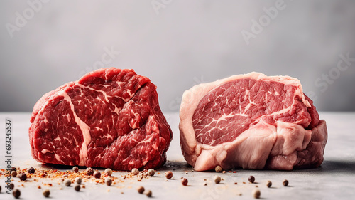 肉・ステーキ肉の断面
