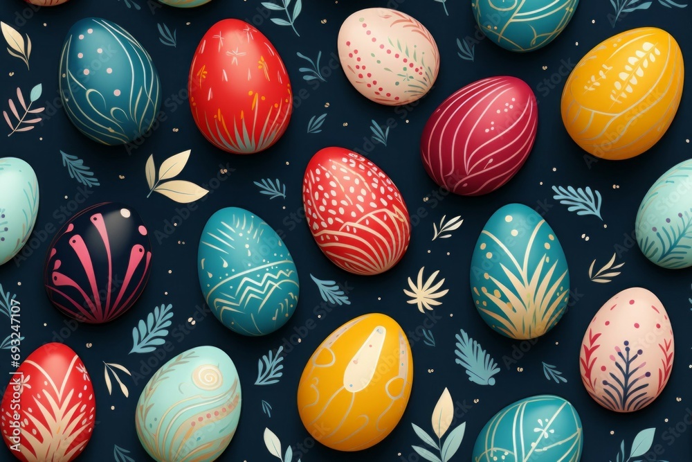 Easter pattern or backdrop. Background with selective focus and copy space Easter pattern or backdrop. Background with selective focus and copy space