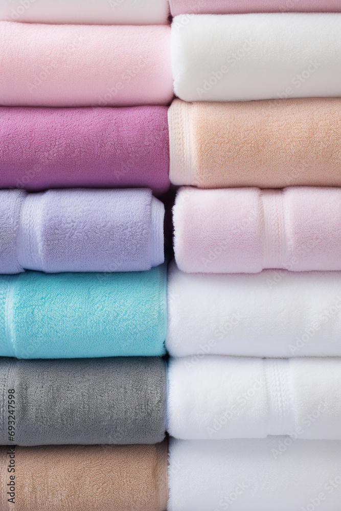 Full Frame Stack of folded Towels Full Frame Stack of folded Towels