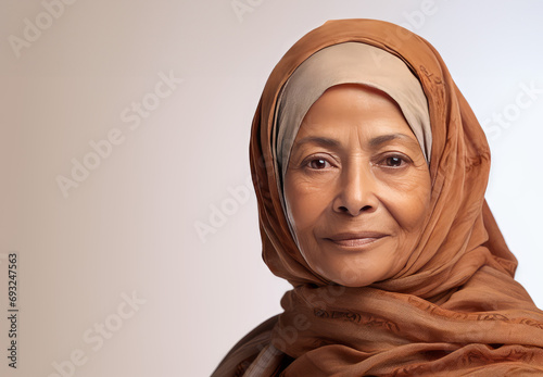 Elderly arabian woman with headscarf