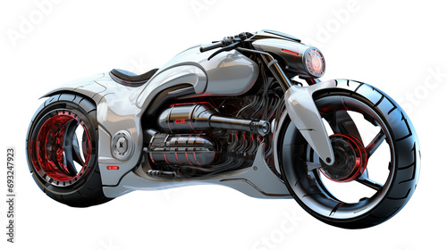Futuristic motorcycle on transparent background. Generative AI © MDNANNU