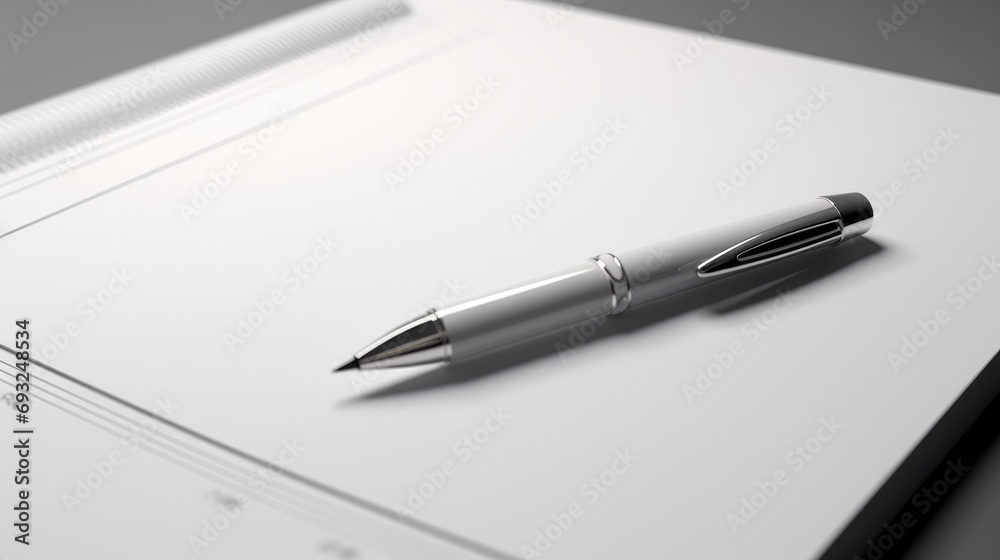 A desk with a blank banner and a pile of books. A desk with a blank banner and a pile of books.