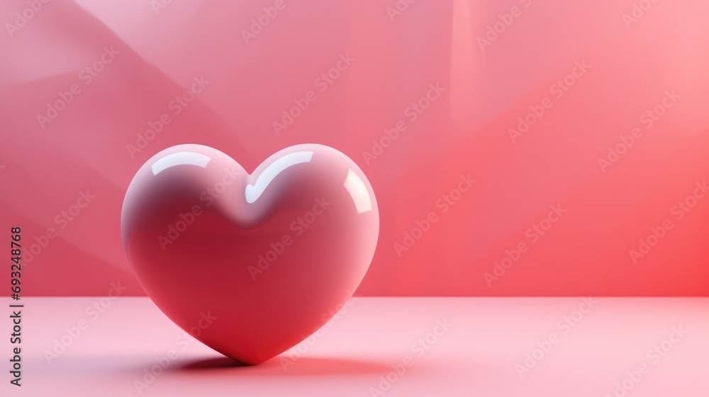Pink heart on a pink background