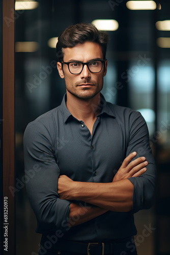 Wallpaper Mural Athletic businessman with glasses Torontodigital.ca