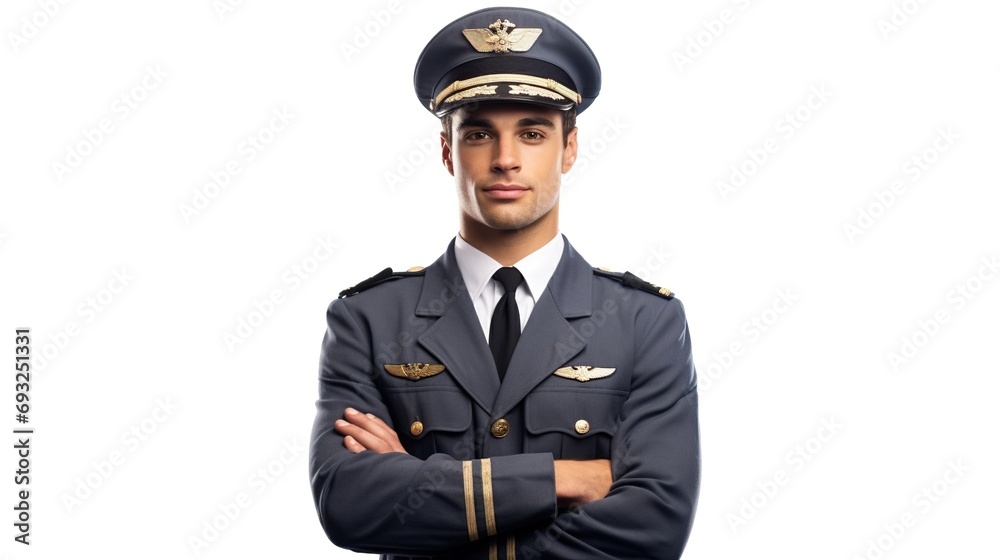 Portrait of an officer isolated on white background Portrait of an officer isolated on white background