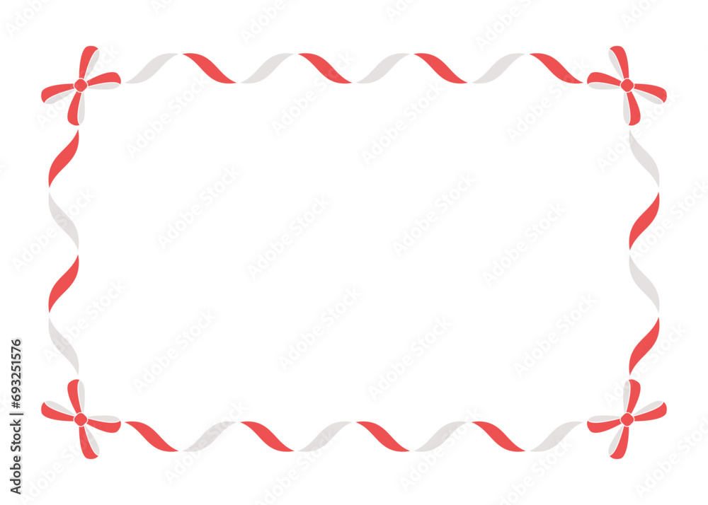 Obraz premium りぼんの装飾フレーム、飾り枠