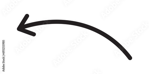 black arrow icon on white background. flat style. arrow icon for your web site design, logo, app, UI. arrows indicate direction symbols. curved arrow. eps 10. vector.