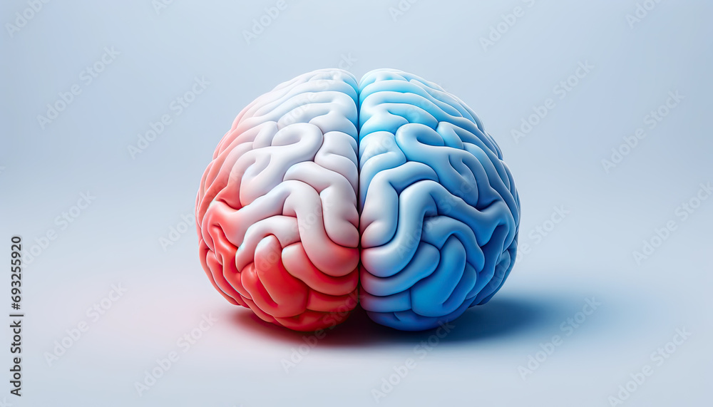 Close-up of a red white and blue brian concept of american intellect and ingenuity