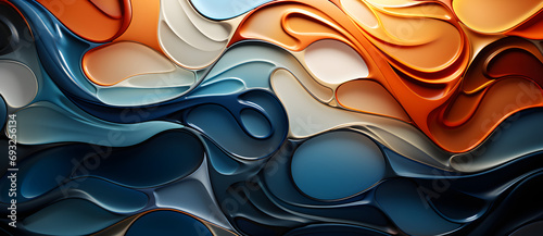 Opaque resin panels feature flowing colors in light indigo and orange 5