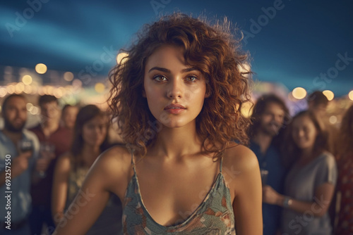 young adult woman on a sunn...