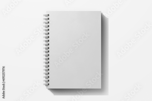 a5 wire bound spiral ring binder diary corporate notebook planner realistic mockup design template isolated in white background 3d rendering illustration photo
