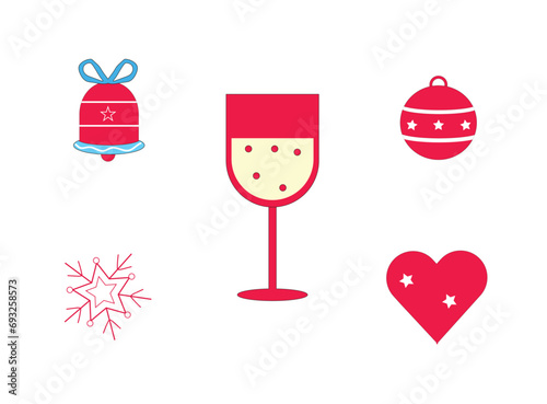 Set of Christmas and holidays