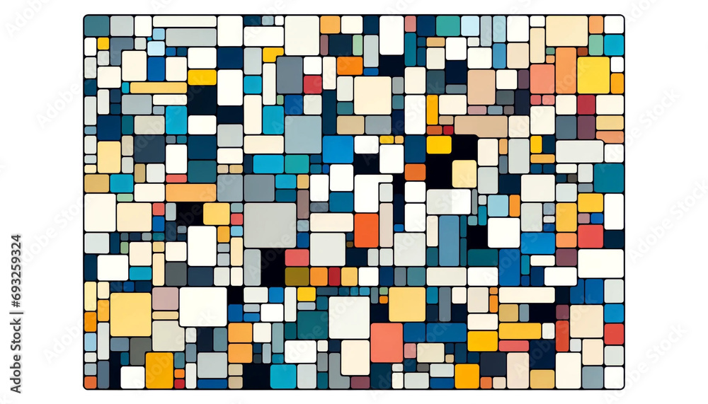 Fototapeta premium モザイクタイル-Generative AI