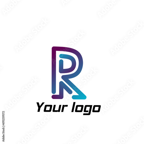 Wallpaper Mural Title: Logo with letter R simple design gradient color isolated on white background Torontodigital.ca