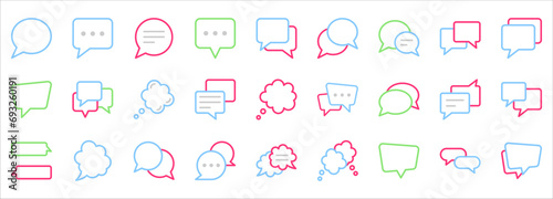 Chat Vector icon set. Speech bubble icons set, vector illustration on white background