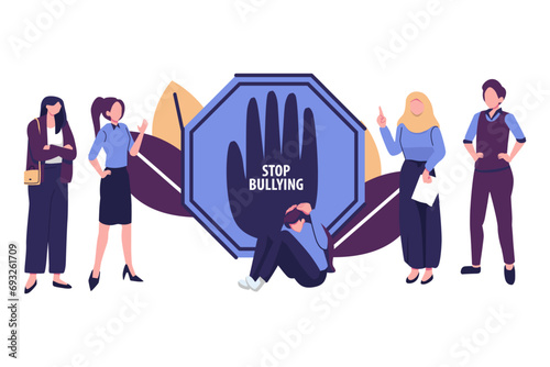 stop bullying sign flat style illlustration vector design
