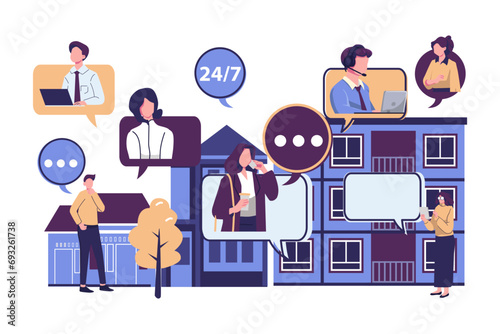  domestic violence, support service, emergency call flat style illustration vector design