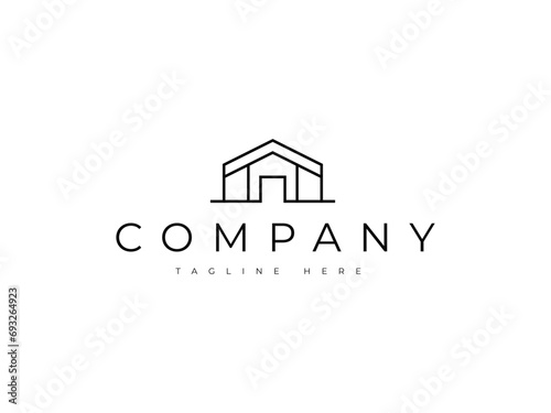 minimal real estate line logo design