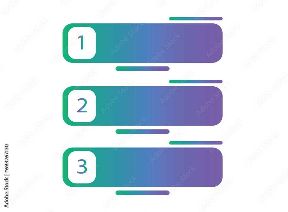 Set of three banners gradient with numbers Set of three banners gradient with numbers