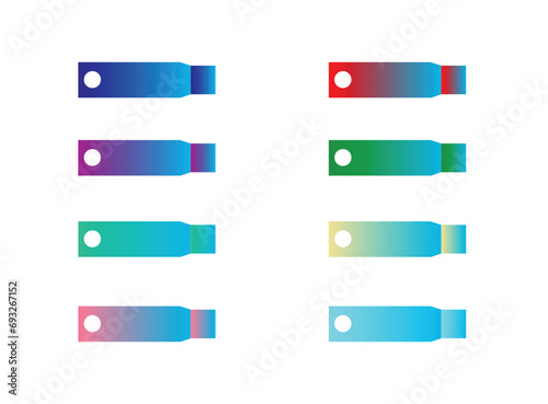 Set of labels and button with variable colour