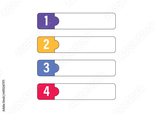Set of four background colour with numbers
