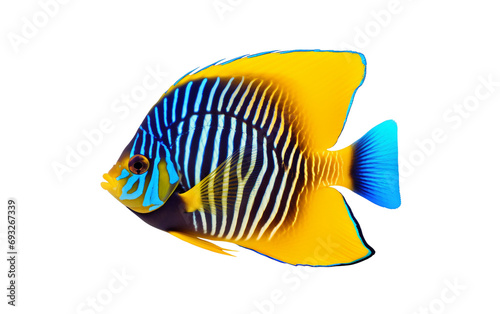 Majestic Angelfish A Serene Swim Isolated on Transparent Background PNG.