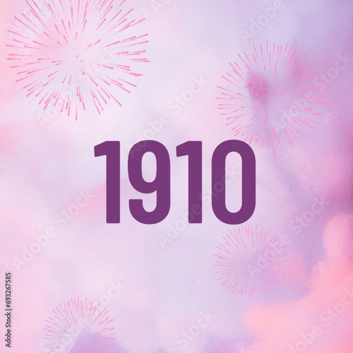 Vintage 1910 birthday, Made in 1910 Limited Edition, born in 1910 birthday design. 3d rendering flip board year 1910.