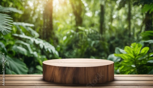 A wooden circle on a wooden bench